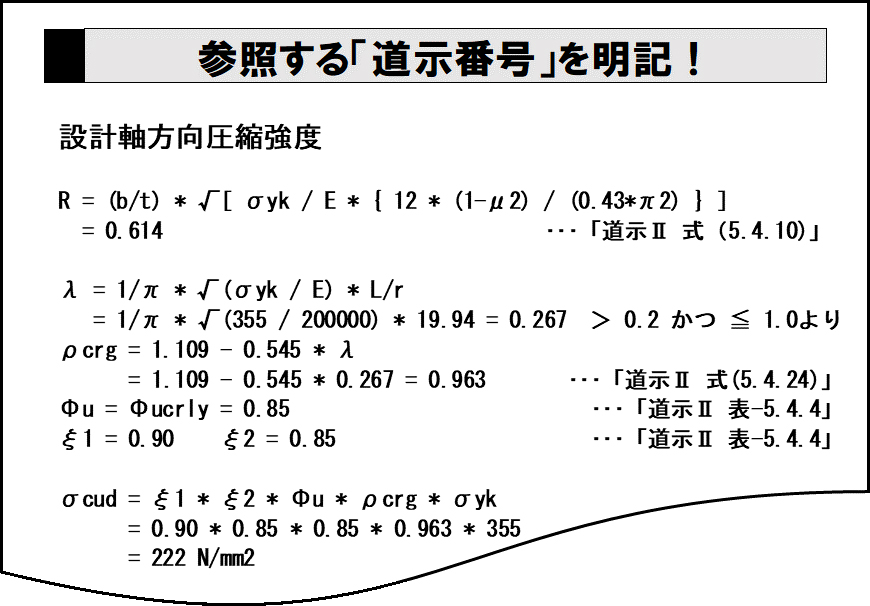 参照する「道示番号」を明記！